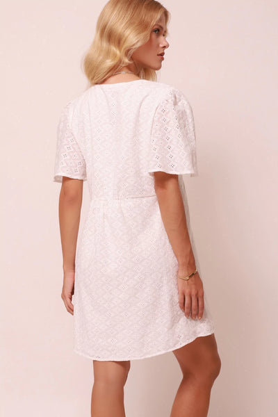 Costa Eyelet Dress White