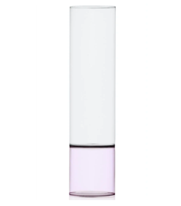 BAMBOO Vase Large Clear/Pink