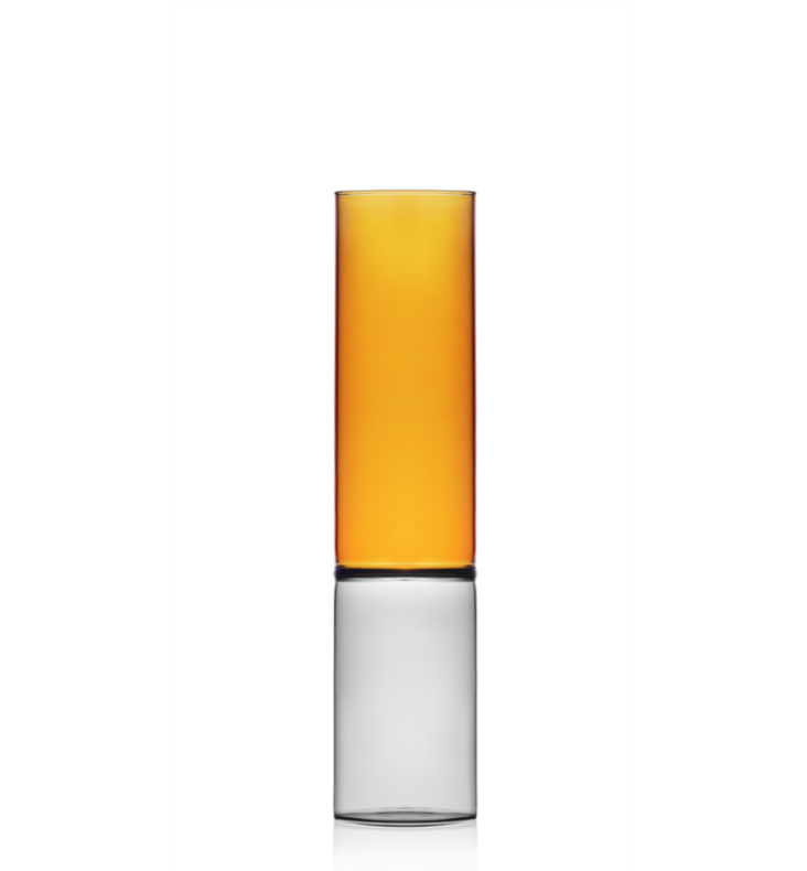 BAMBOO Vase Small Amber/Smoke