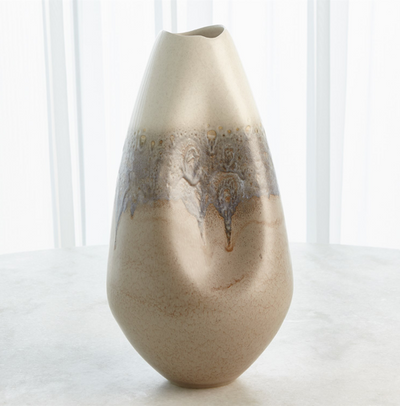 Cream Rises Dented Vase