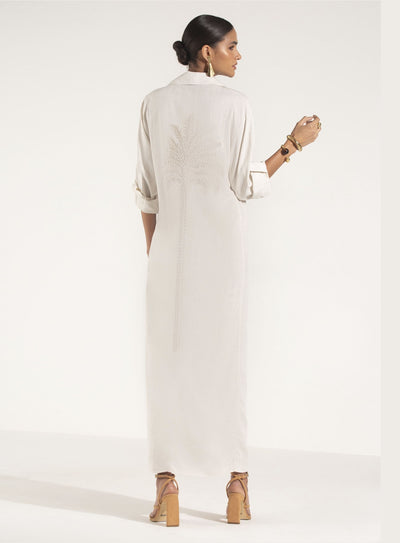 Yesim Linen Embroidered Chemisier