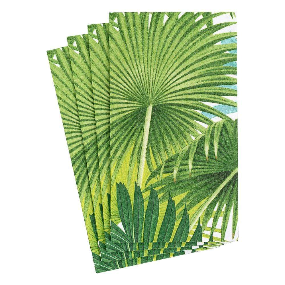 Palm Fronds Paper Guest Towel Napkins in White