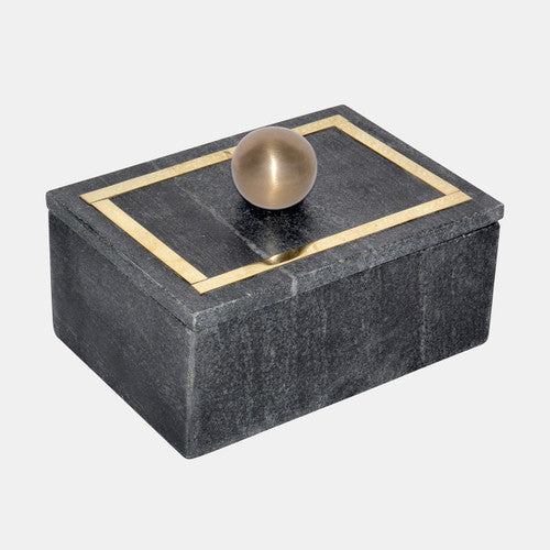 Marble 7X5 Rectangular Box Black