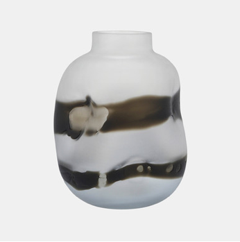 Glass Dented Vase Gray