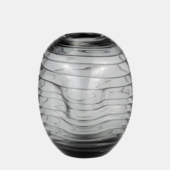 Glass Pinched Vase Smoke