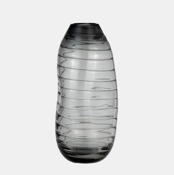 Glass Pinched Vase Smoke