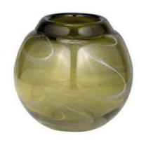 Glass Bowl Green Swirl