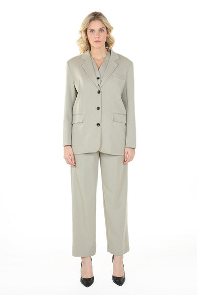 Relaxed Fit 3 Piece Tailored Cotton Suit Sets