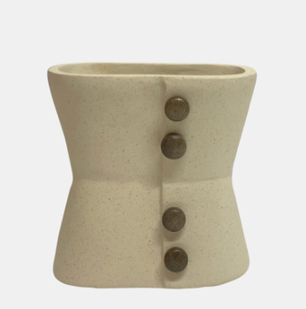 Ecomix 8  Button Vase Ivory