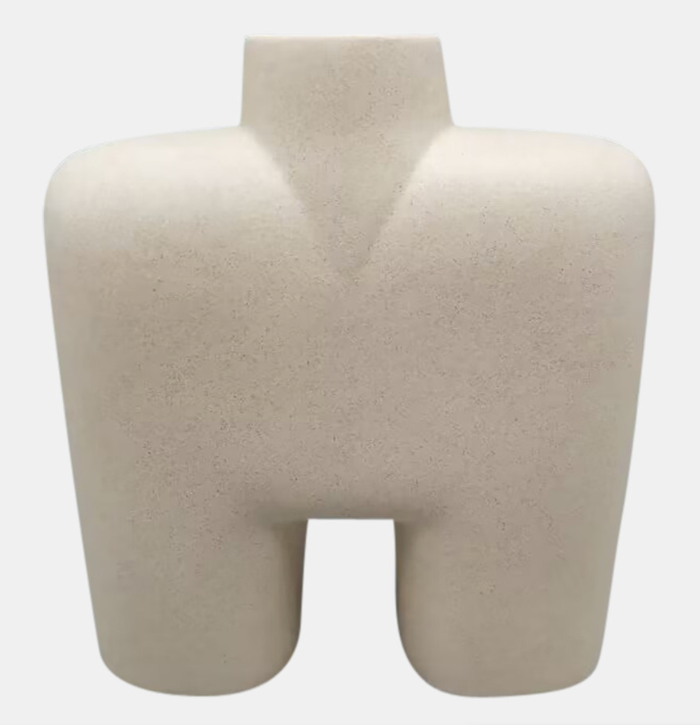 Cer 9 Square Shape Vase Ivory