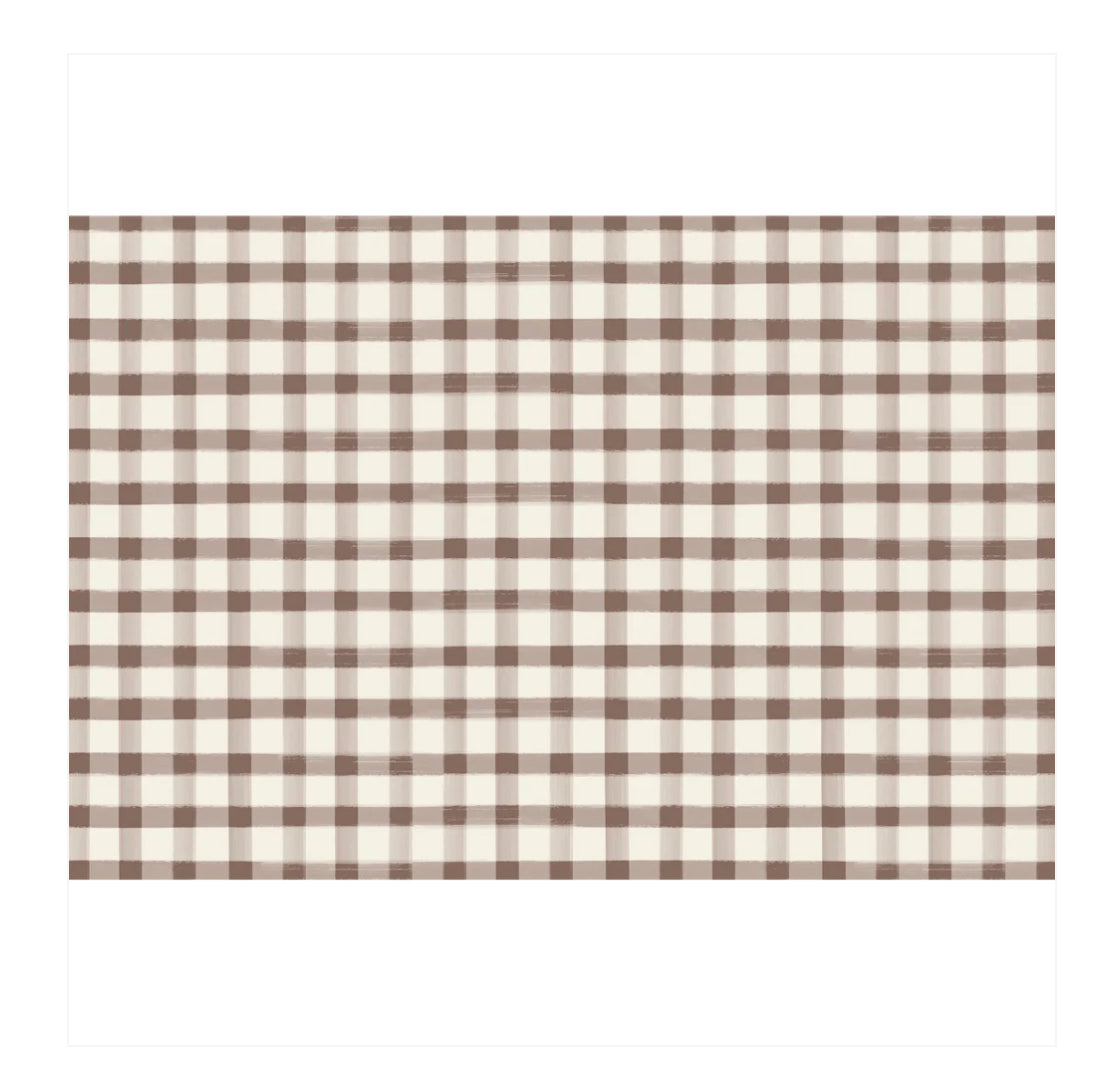 Brown Painted Check Placemat
