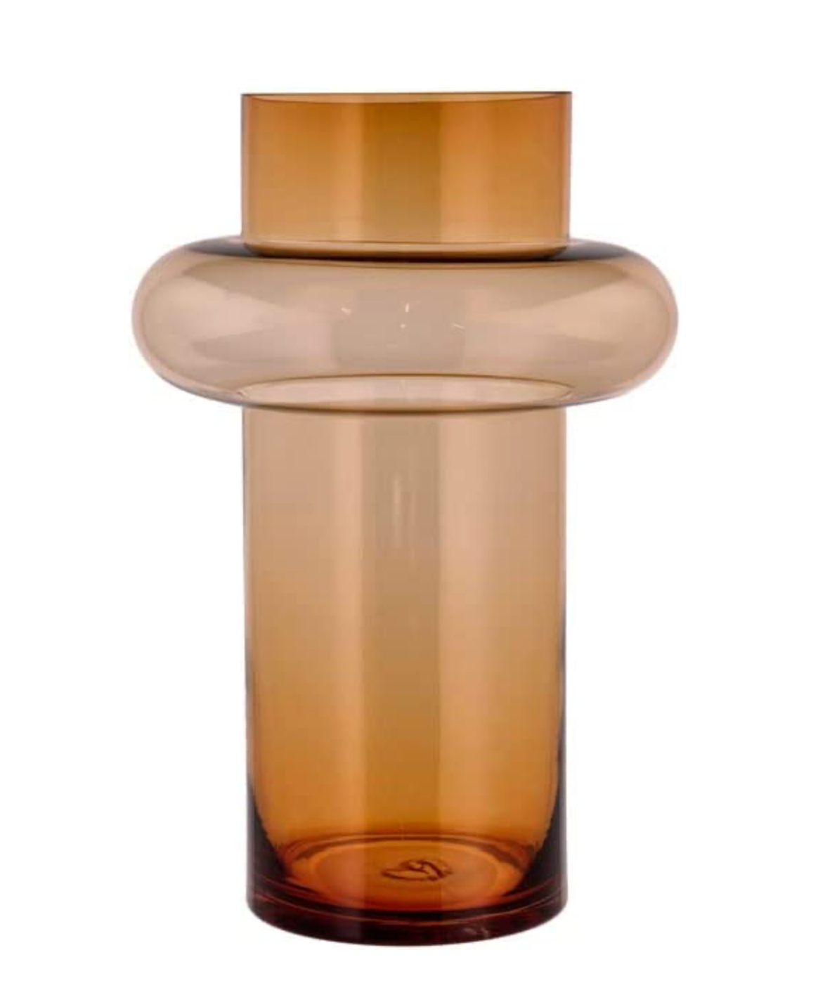 Vase Tube Amber Glass
