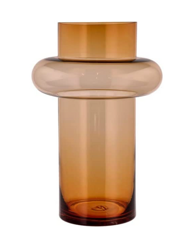 Vase Tube Amber Glass