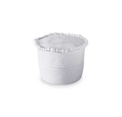Alegria Stackable Salt-Pepper Cellar with Lid (White)