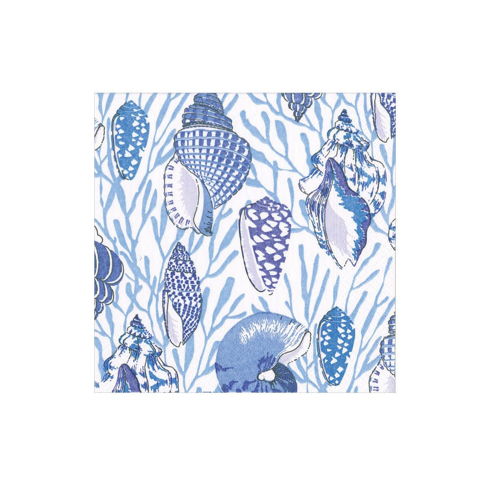 Napkin Cocktail Shell Toile-Blue