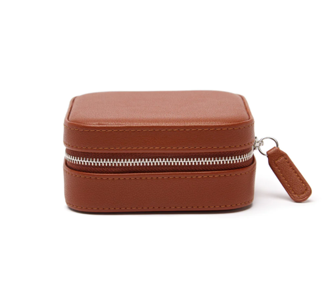Small Travel Jewelry Case Brown