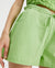 Green high-waist  shorts belt
