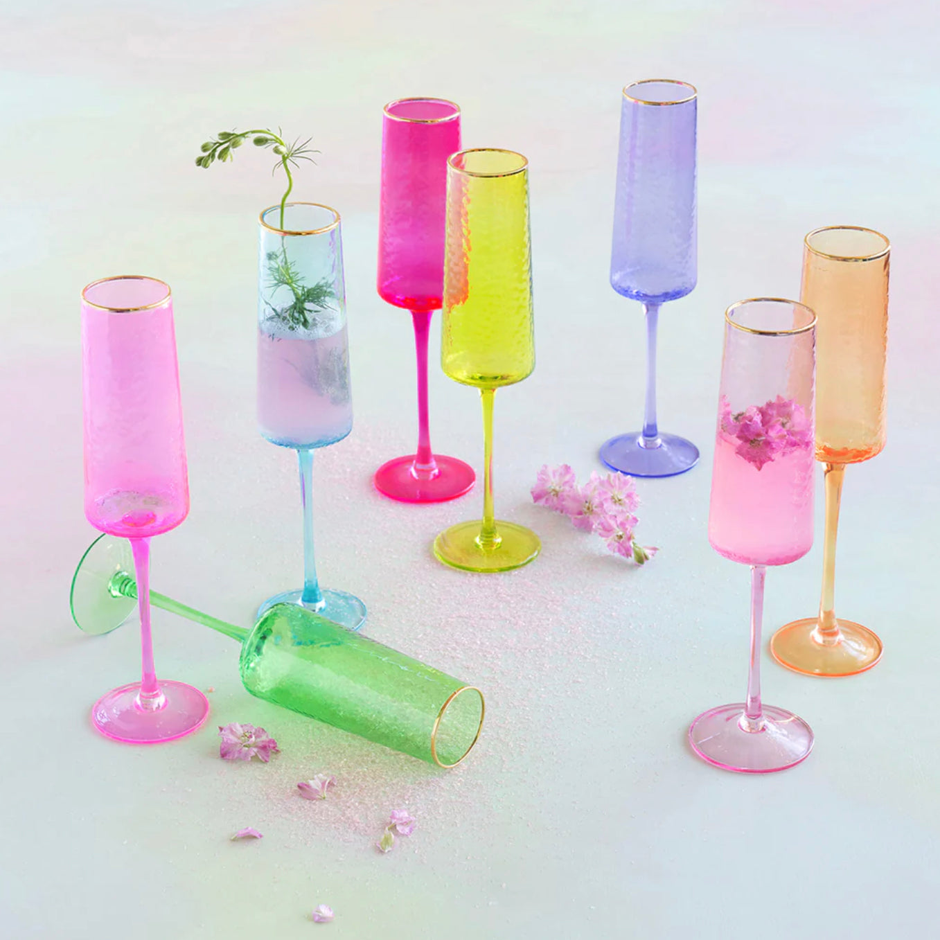 Rainbow Champagne Flute