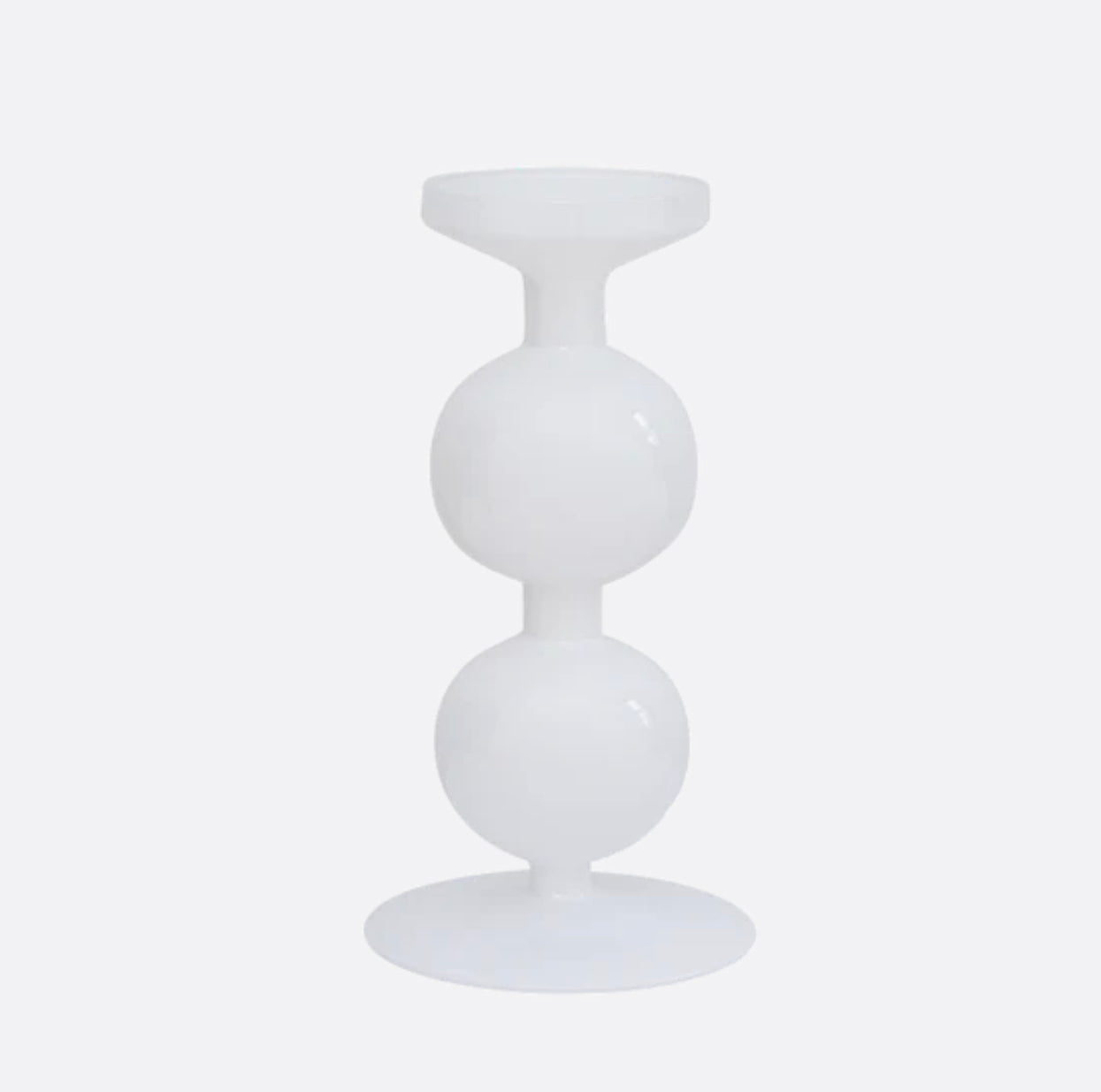 Candle Holder Recycled Glass Bulb - White Co