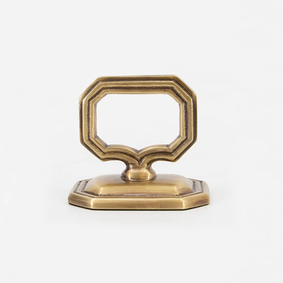 Napkin Ring with Place Card Holder - Brass