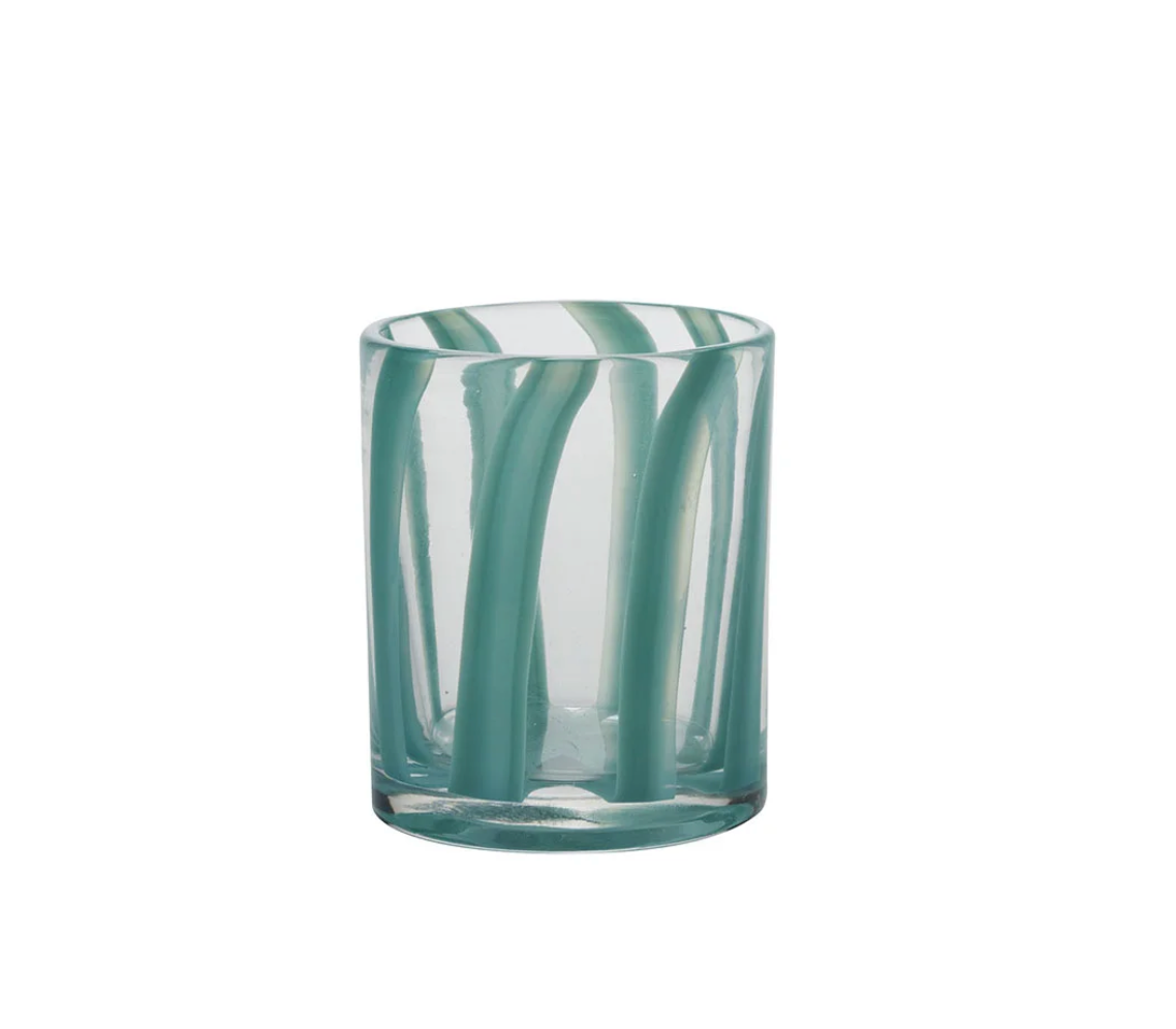 Tumbler with Turquoise Stripes