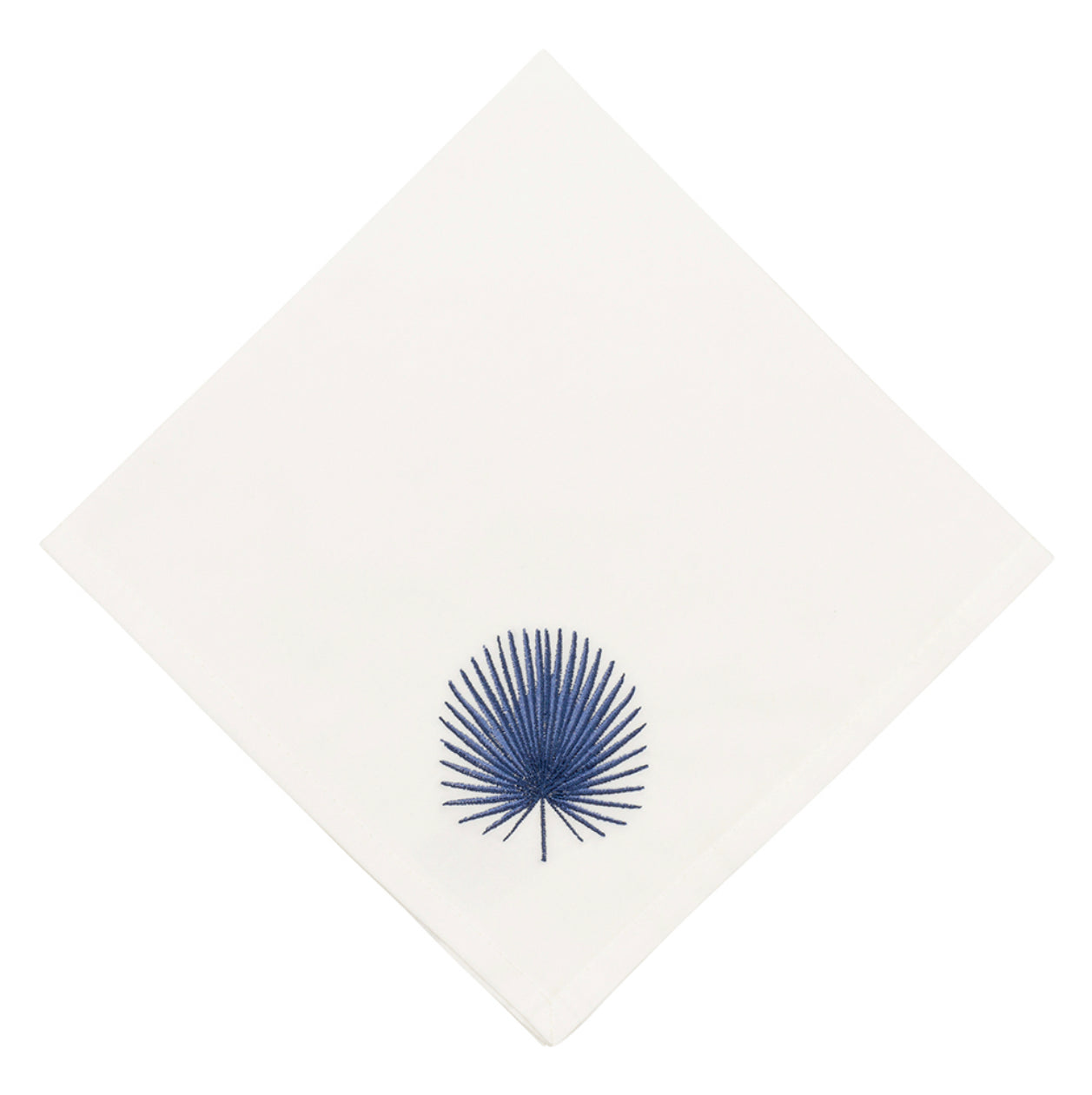 Napkin Off White Navy Fan leaf
