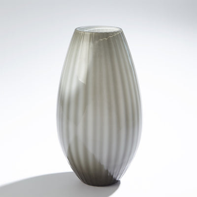 Cased Glass Striped Vase Grey