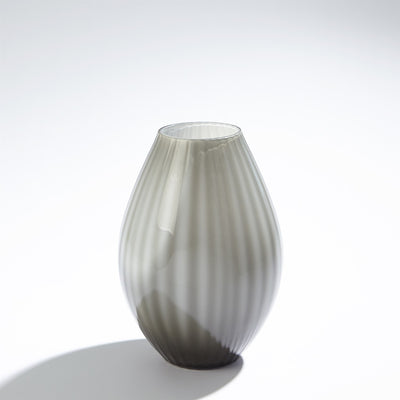 Cased Glass Striped Vase Grey