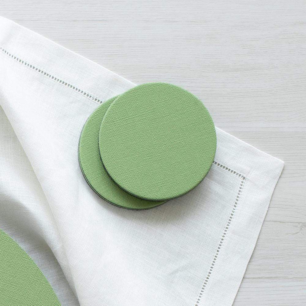 Coaster Round Classic Canvas Moss Green