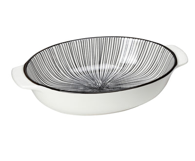 Kiri Porcelain Oval Serving Dish Black