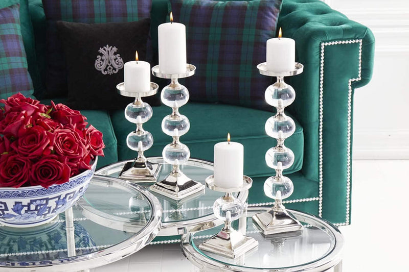 Silver & Clear Candleholder