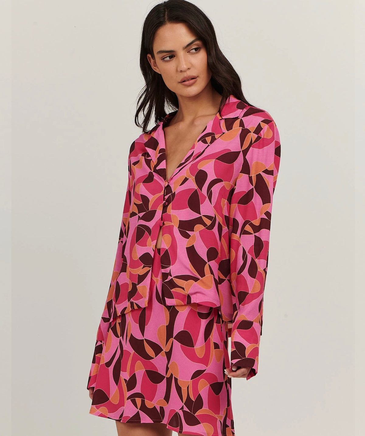 Catalina Mini Skirt Abstract Swirl