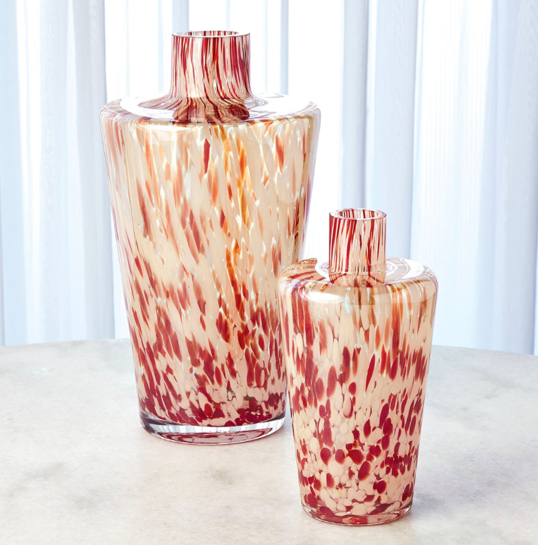 Confetti Shoulder Vase-Red/Beige