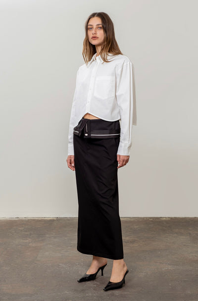 Front Button Clousure Cropped Top
