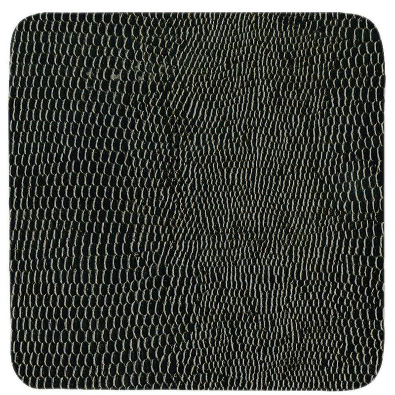 Coaster Round 8in Black Lizard