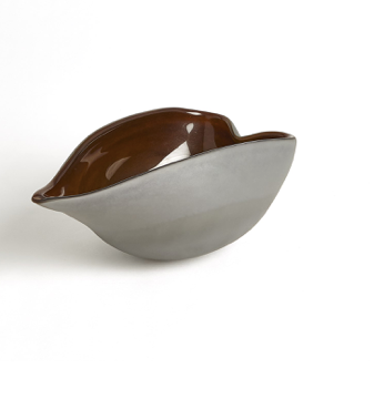 Frosted Grey Bowl w/ Amber Casing