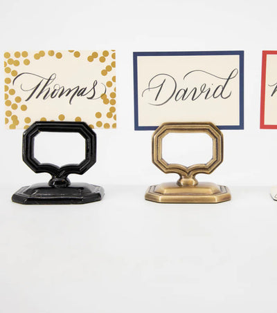 Napkin Ring with Place Card Holder - Brass