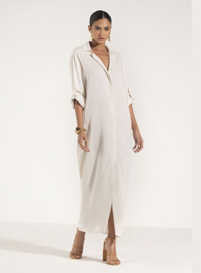 Yesim Linen Embroidered Chemisier