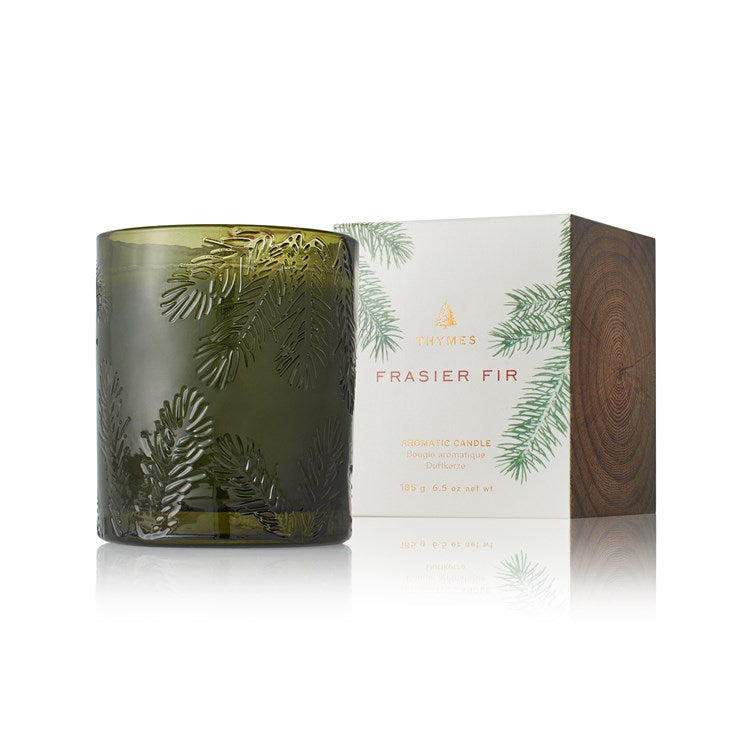 Frasier Fir Candle Molded Green Glass