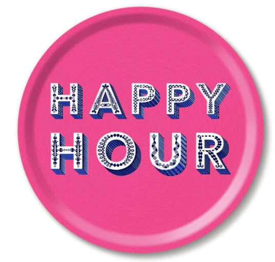 Happy Hour Bright Pink Tray