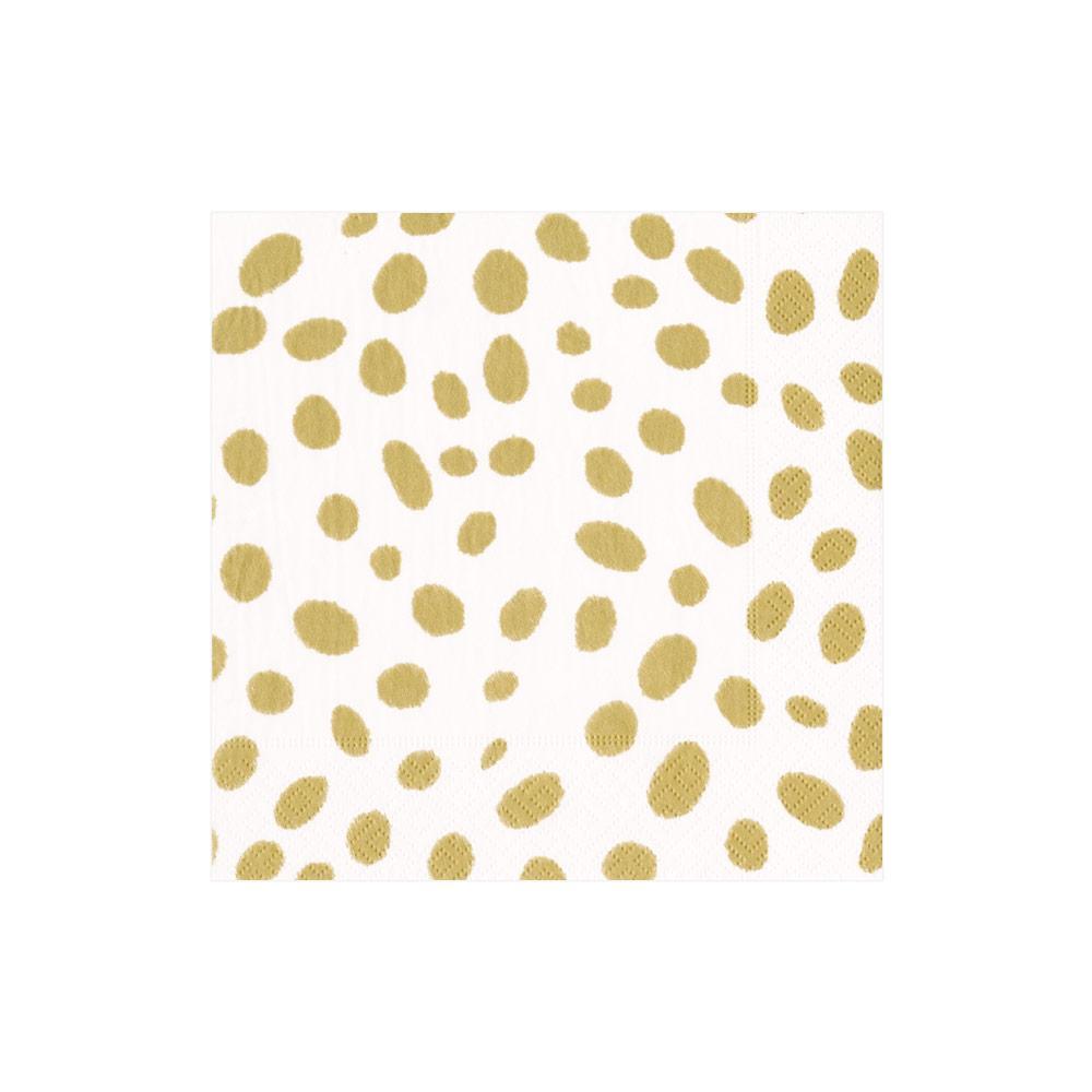 Spots Paper Cocktail Napkins in Gold