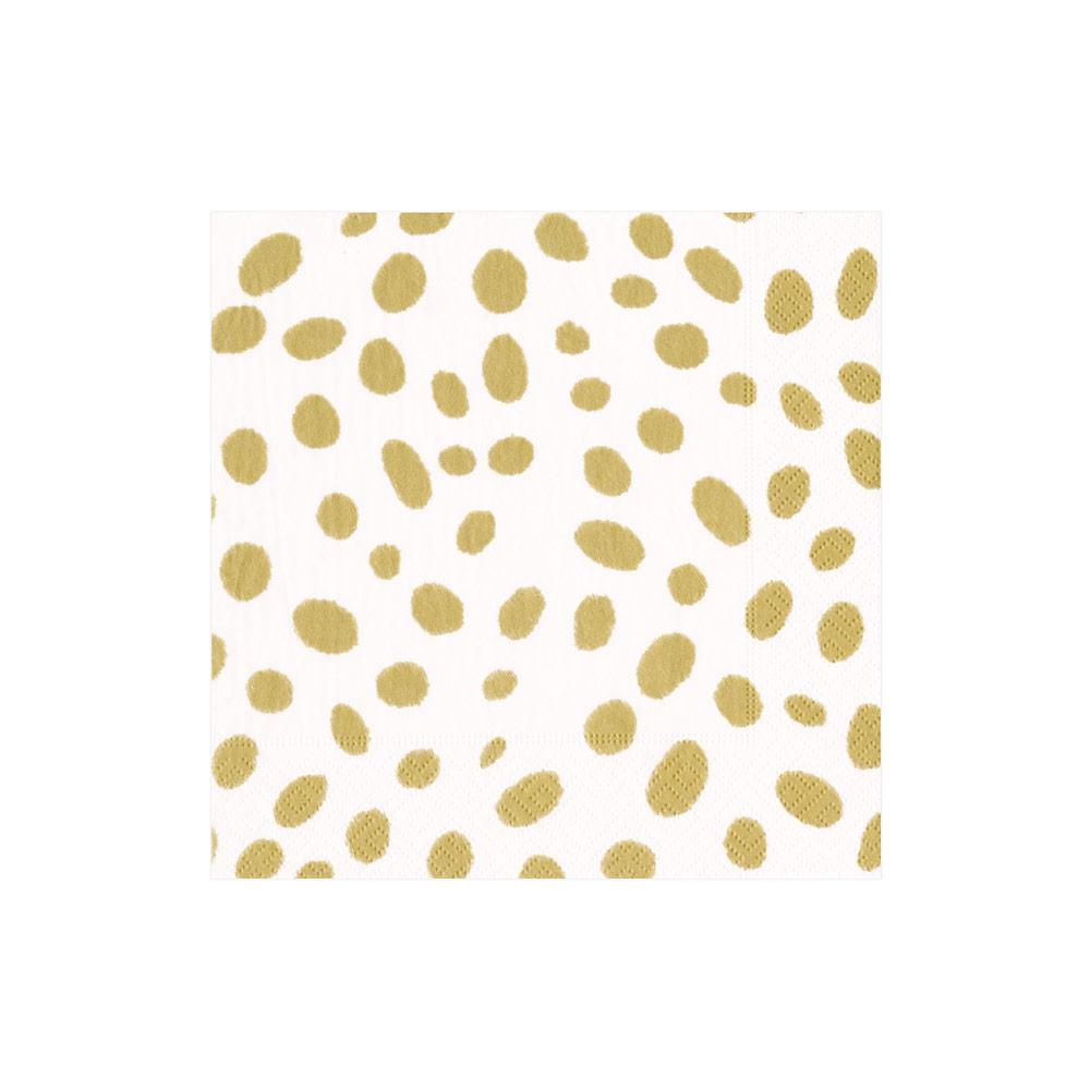 Spots Paper Cocktail Napkins in Gold