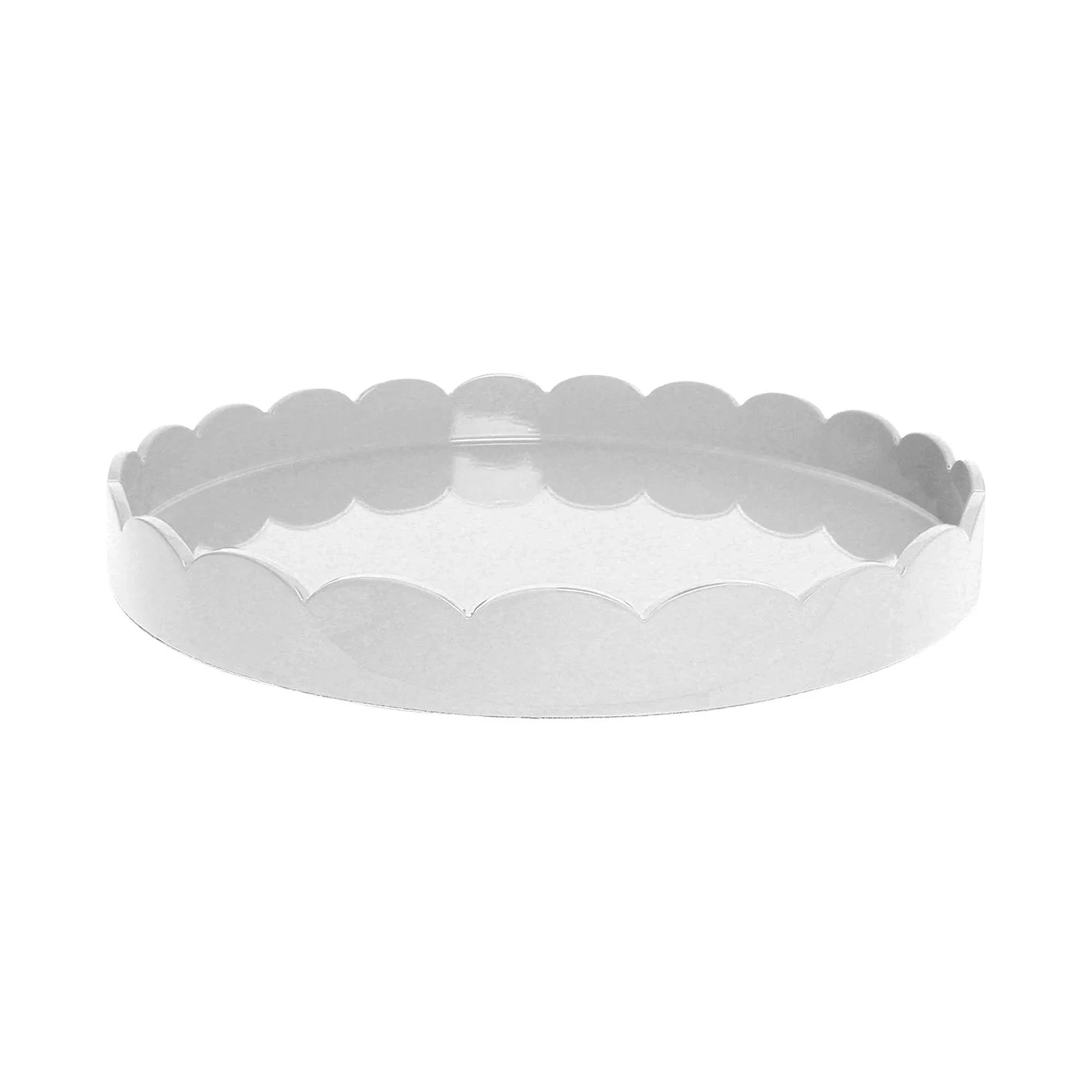 Scalloped Tray Round White