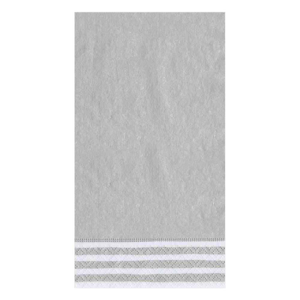 Guest Towel Stripe Border-Silver