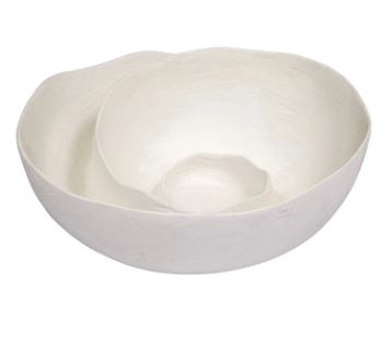 Soto White Gesso Swirl Decorative Bowl