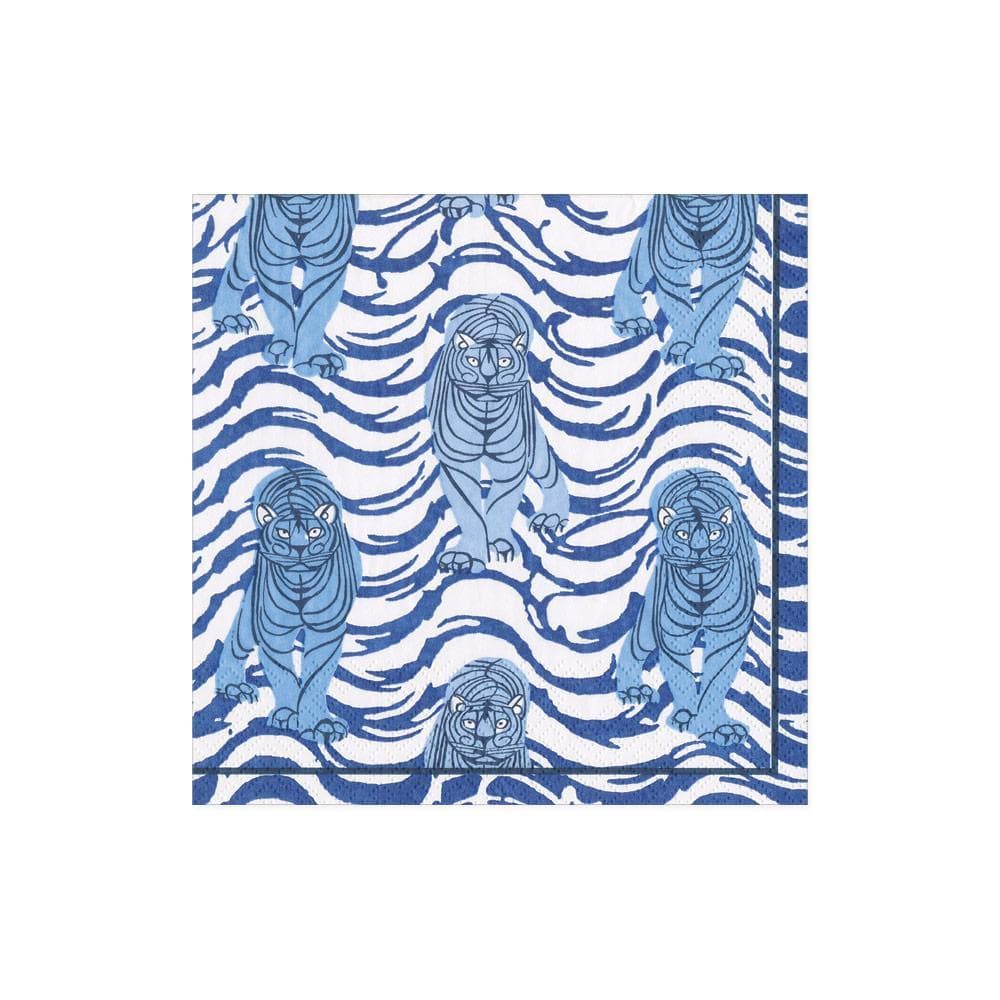Napkin Cocktail Tiger Stripe Blue