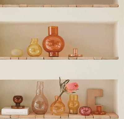 Vase Recycled Glass Tummy A Orange Rus