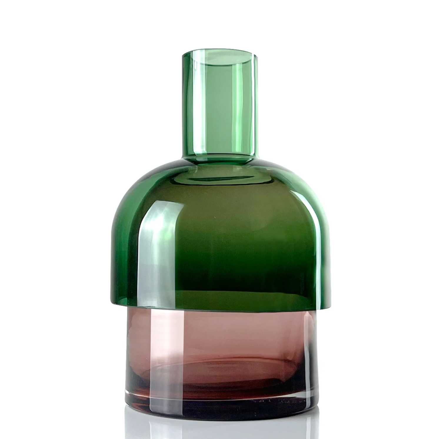 Large Flip Vase Green and Pink