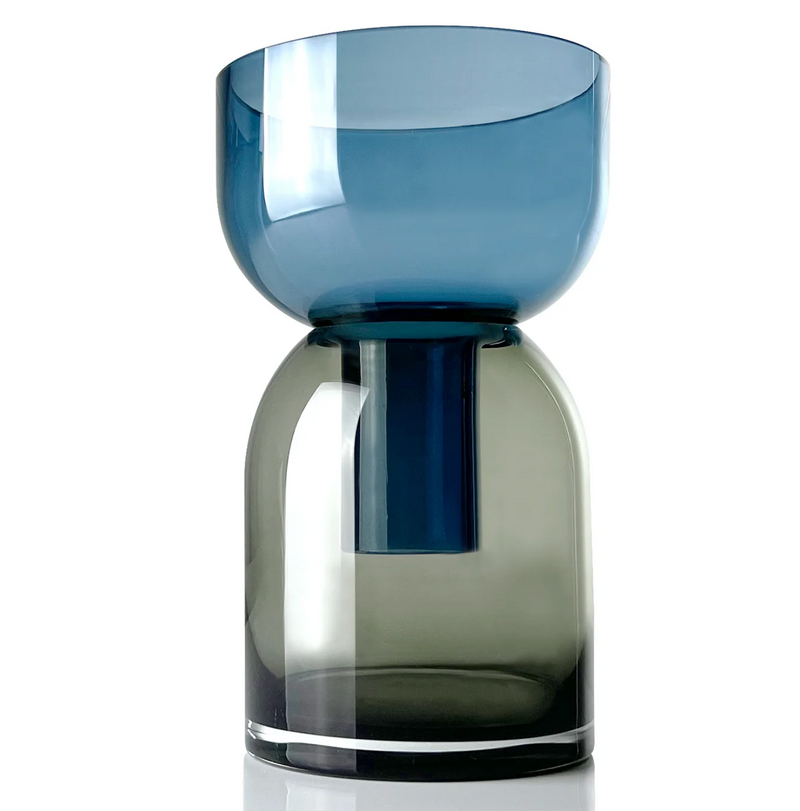 Large Flip Vase Blue and Gray