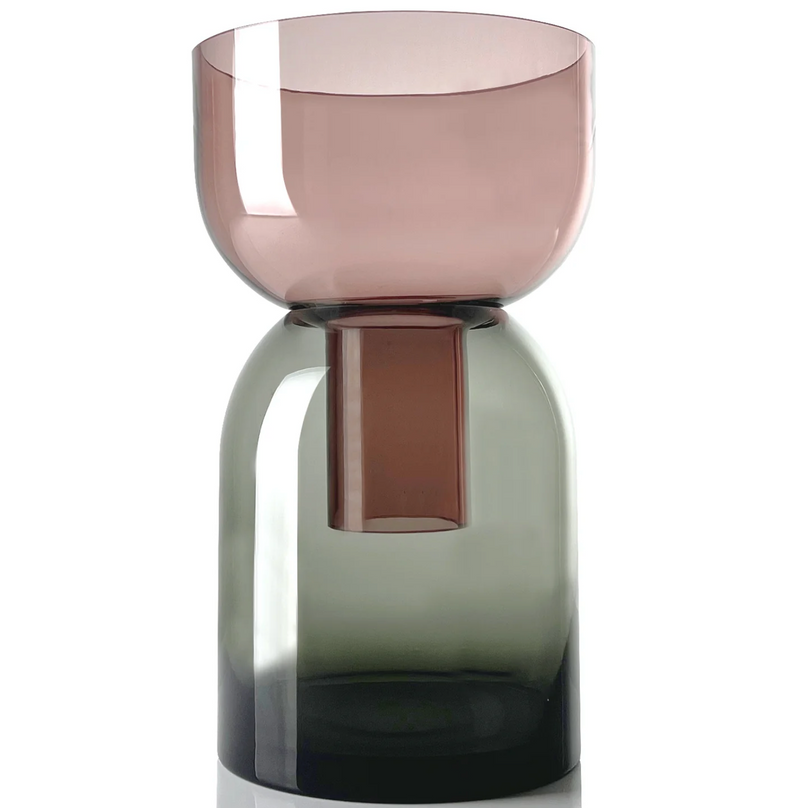 X Large Flip Vase Gray and Pink